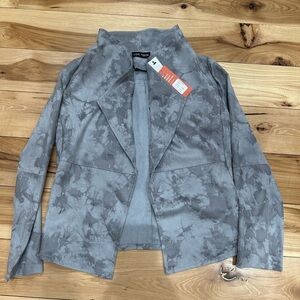 Tye Dye Faux Suede Drape Jacket